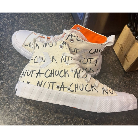 Converse Not A Chuck Hi-Top Beige Black Sneakers 8.5 - Picture 9 of 12